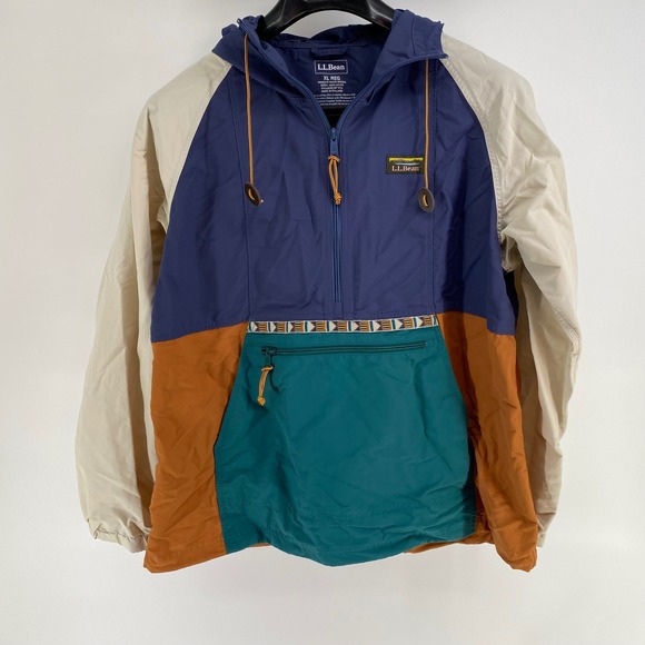 L.L. Bean Jackets & Blazers - LL Bean Anorak Windbreaker Jacket Womens XL Multi Color Block Hooded Pullover
